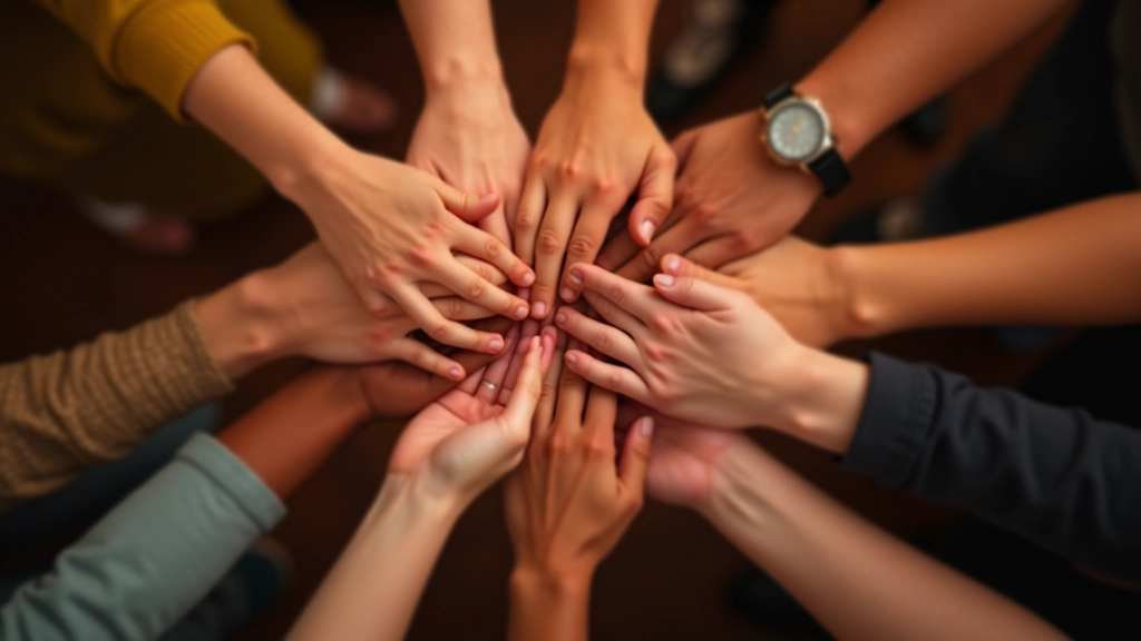 Sozialversicherung und Umverteilungssystem - Hände helfen sich gegenseitig